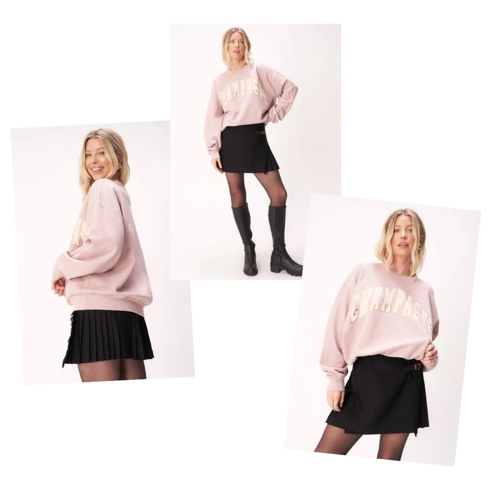 Project Social T Black CHAMPAGNE OVERSIZED SWEATSHIRT - SHADOW PINK